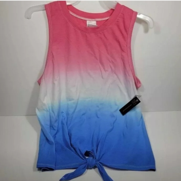 New Womens/Juniors No Boundaries Red White & Blue Tank top - Picture 1 of 3
